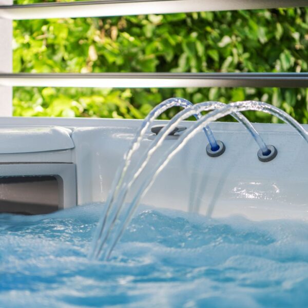 Water flowing from hot tub