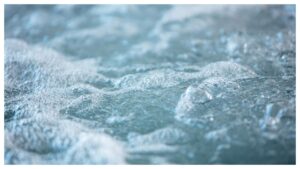 Close-up of bubbling water in hot tub