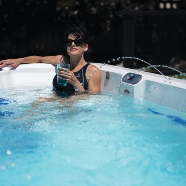 woman in hot tub