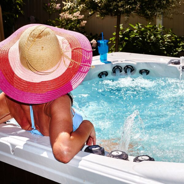 woman in hot tub