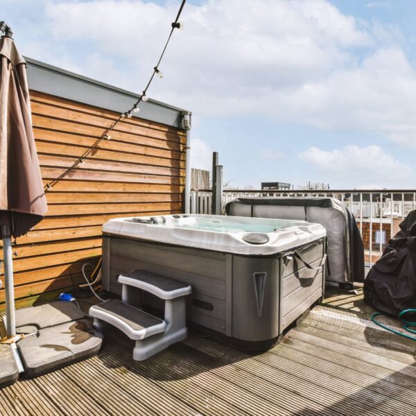 house with hot tub