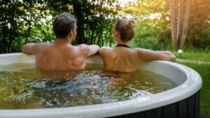 couple in hot tub