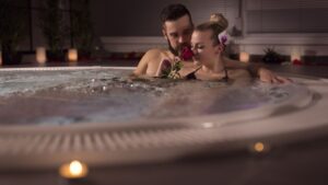 Couple in a hot tub