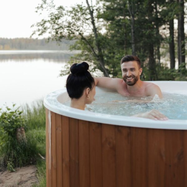 people in outdoor spa 