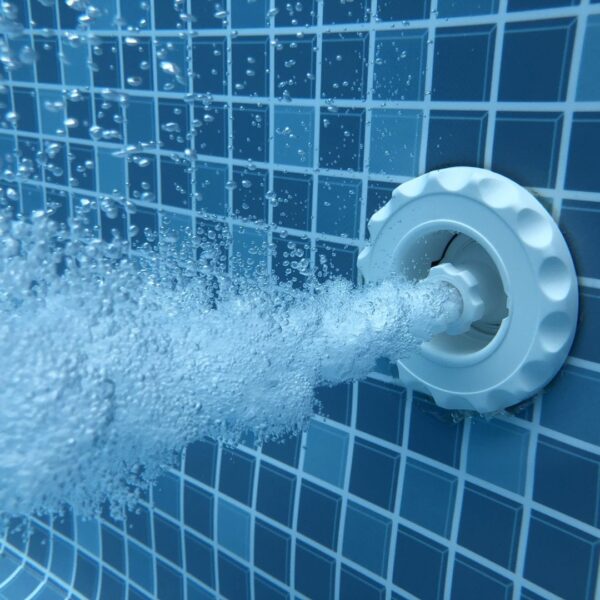 water jet underwater in hot tub
