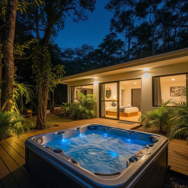 hot tub at night