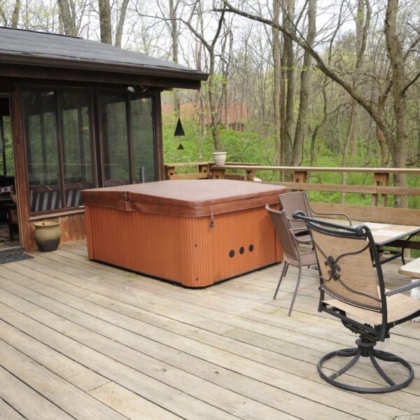 hot tub on porch