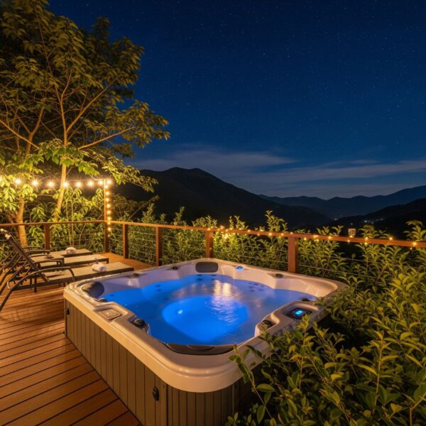 hot tub at night