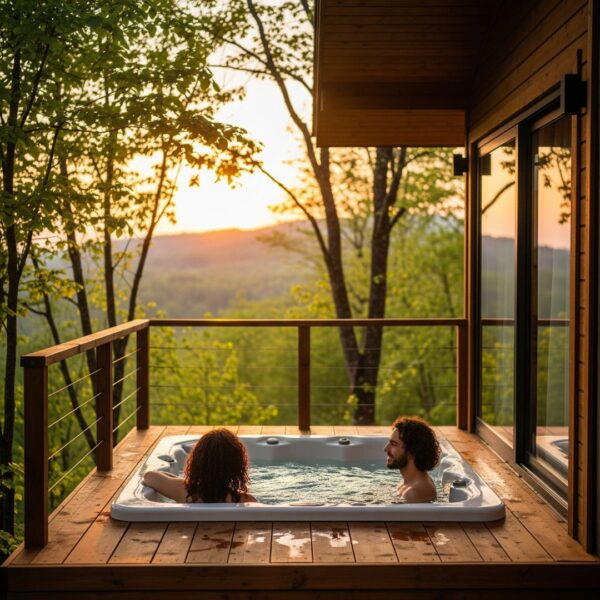 couple in hot tub