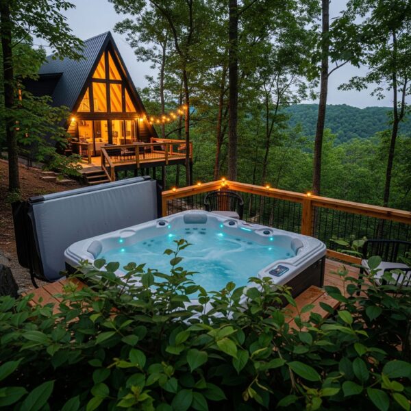 hot tub on porch