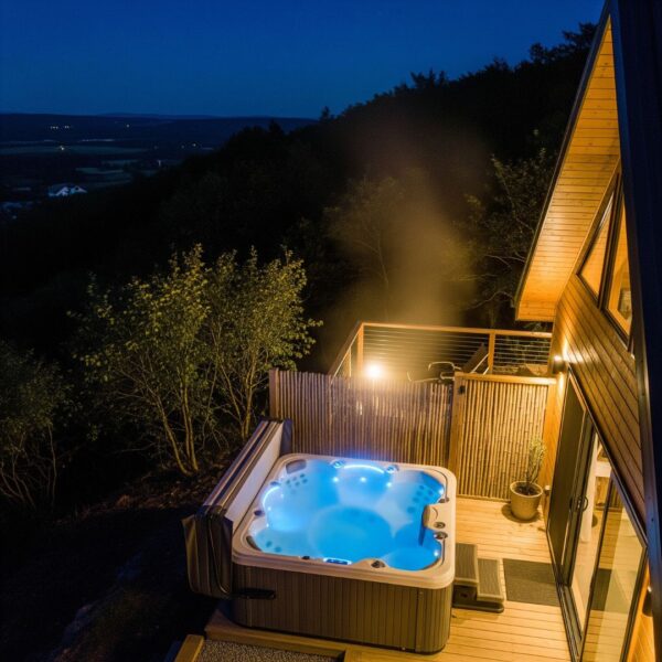arial view of hot tub