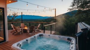 hot tub on porch