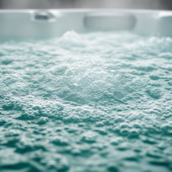 Close-up of serene, bubbling water in a hot tub