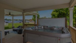 hot tub on a patio