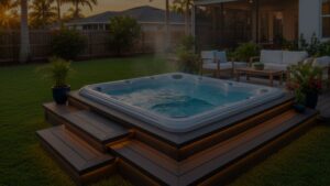 newly installed hot tub